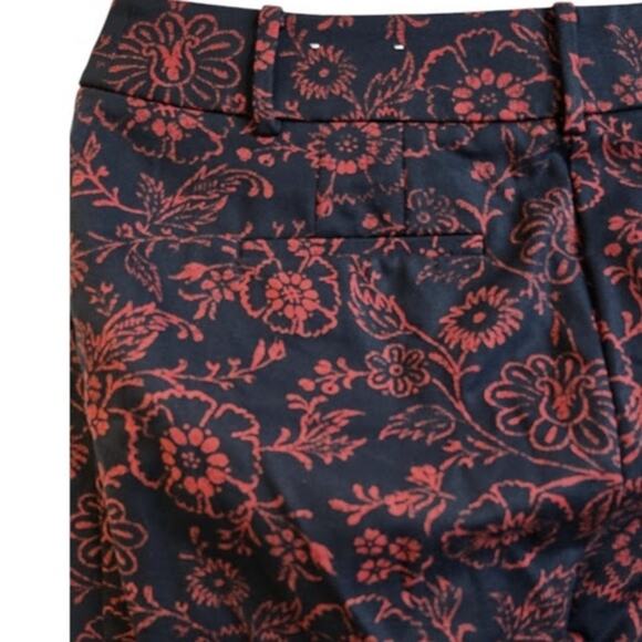 LOFT Julie Navy & Red Floral Ankle Pants Size 4 - Picture 5 of 8